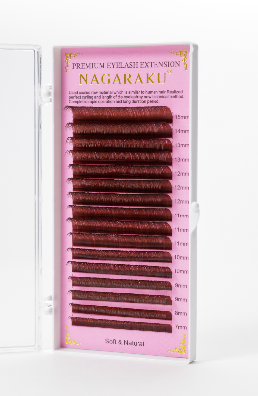 Ресницы коричневые Nagaraku, микс.