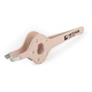 Пинцет Metzger прямой, розовый со стразами