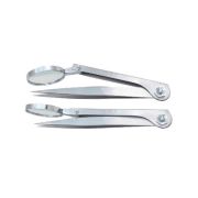 Тонкий пинцет с увеличительным стеклом, для ресниц, Mars, 9,6 см