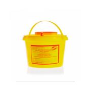 Емкость-контейнер одноразовая для сбора острого инструментария класса Б (желтого цвета), с горизонтальным съемником, 2 л.