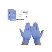 Перчатки нитриловые, (сиренево-голубые) «4U» текстурированные, неопудренные, L, 8-9, 3,7гр, 100шт, EcoLat