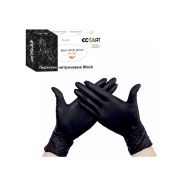 Перчатки нитриловые, (черные) текстурированные, неопудренные, L, 8-9, 3,5гр, 100шт, EcoLat