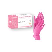 Перчатки нитриловые, (фуксия) текстурированные, неопудренные, S, 6-7, 3,5гр, 100шт, EcoLat