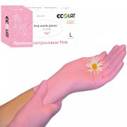 Перчатки нитриловые, розовые, текстурированные, неопудренные, EcoLat S, 6-7, 3,5гр, 100шт
