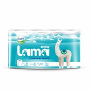 Бумага туалетная 2-х слойная белая, б/аромата 8 шт/уп, Snow Lama