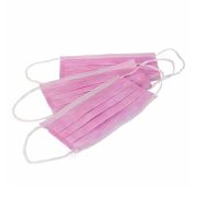Маска 3-х слойная, Розовая, мелтблаун, коробка, 50шт/уп, SAF&TY