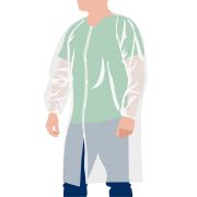 Халат процедурный, белый, спанбонд, 5шт/уп : 25 мкр