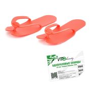 Одноразовые сланцы-вьетнамки IGRObeauty, НПЭ, красные, 5 мм, 25 пар