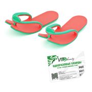 Одноразовые сланцы вьетнамки IGRObeauty, НПЭ, двухцветные, 8 мм, 10 пар