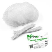 Шапочка «Шарлотта» НМ белая, двойная резинка, 50 шт