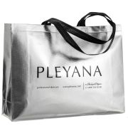 Сумка-шоппер серебряная с логотипом PLEYANA