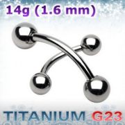 Микробанан-пирсинг  Брови изгиб  12мм-4мм  (Серебро)