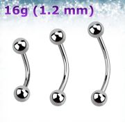 Микробанан-пирсинг  Брови изгиб  6мм-3мм  (Серебро)