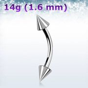 Микробанан-пирсинг  Брови изгиб 8мм 3мм  ( Конусы )