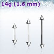 Микроштанга 1,6мм КОНУСЫ Титан (штанга 6мм, конусы 3мм)