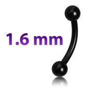 Микробанан-пирсинг  Брови изгиб  9мм-3мм ( Черный )