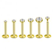 Лабрета 1,2 мм. 8мм ЗОЛОТО. Шарик 3 мм с кристаллом