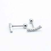 Микроштанга ( Цирконы  прямой  ) Серебро