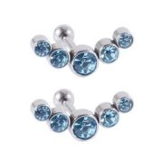 Микроштанга 1,2мм ( 5 Кристаллов Голубой  )