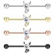 Индастриал-штанга 1,6мм СЕРДЦЕ с рожками (Без покрытия)