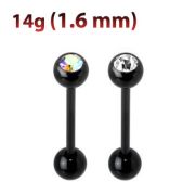 Штанга ( ЧЁРНЫЙ и РАДУЖНЫЙ  ) С КАМНЕМ  16 мм