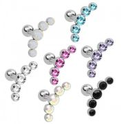 Микроштанга 1,2мм ( 5 Кристаллов Черный  )