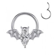 Кольцо  СЕГМЕНТ для септума-кликер  ЛЕТУЧАЯ МЫШЬ