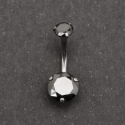 Пирсинг пупка  КРУГЛЫЙ ЦИРКОН (Черный) 8мм