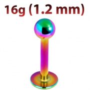 Лабрета 1,2 мм. РАДУЖНОЕ титановое покрытие (8мм, 3мм)