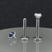 Лабрета-Интернал 1,2мм, Круглый циркон 3 мм (6мм Темно-синий)