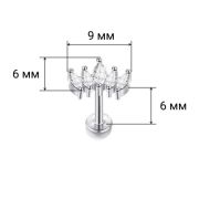 Лабрета-Интернал 1,2мм, КОРОНА-форма кристаллы