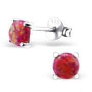 Серьга-гвоздик. Круглый опал в цапах. CARMINE 1шт