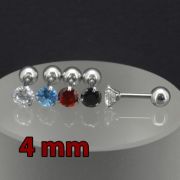 Микроштанга 1,2мм ЦИРКОН КРУГЛЫЙ Аквамариновый голубой (4мм)  )