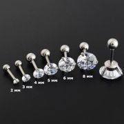 Микроштанга 1,2мм ЦИРКОН (Crystal ПРОЗРАЧНЫЙ) (8мм)