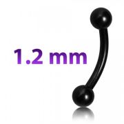 Микробанан-пирсинг  Брови изгиб  10мм-3мм ( Черный )