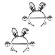 Пирсинг  СОСКА. Кроличьи ушки. Без покрытия